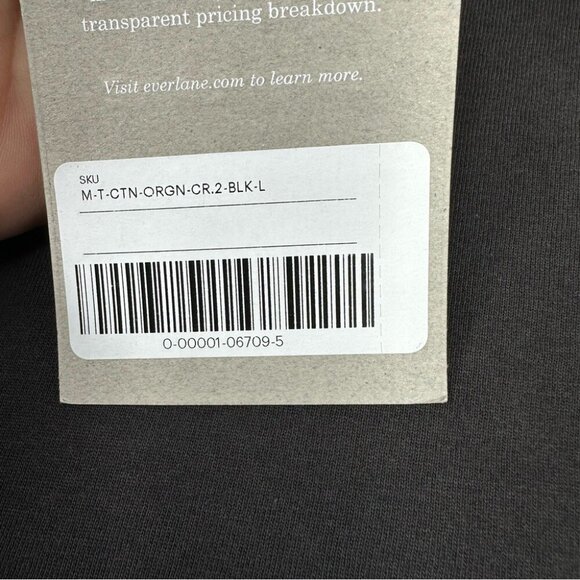 Everlane‎ Uniform Men's NWT Black The Organic Crew Neck Athleisure T-Shirt L/C43 - Picture 5 of 12